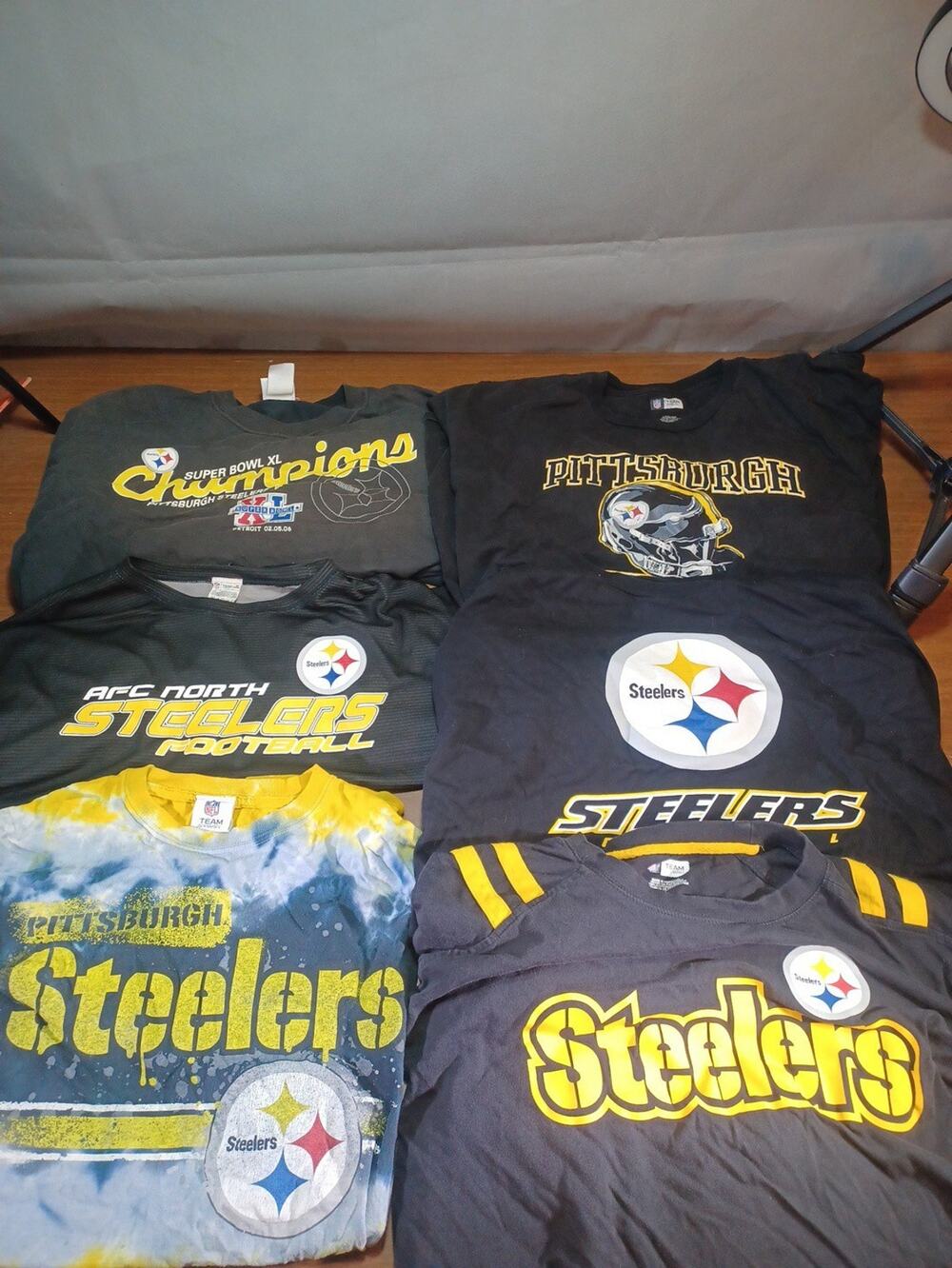 Pittsburgh Steelers Shirt Lot XXL 2006 VINTAGE Lot Of 6 5 Short Sleeve 1 Long